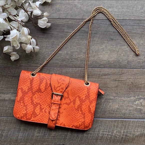 Frank Lyman Orange & Gold Crossbody